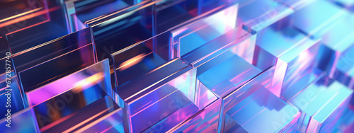 Futuristic hologram cube pattern.