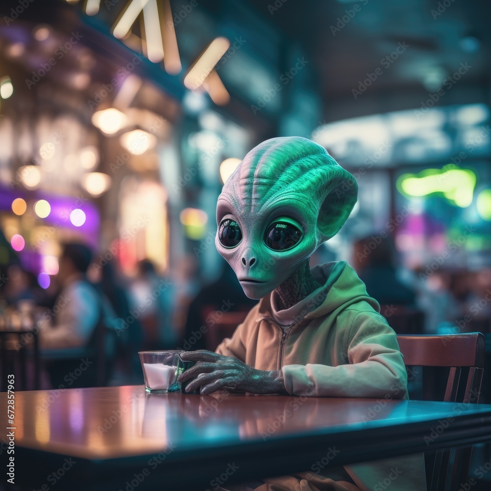 Extraterrestrial Enjoying an Earthly Brew: Intergalactic Tea Time Extraterrestrial Enjoying an Earthly Brew: Intergalactic Tea Time