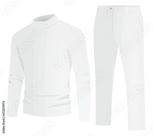 Long sleeve t shirt and chino pants. vector