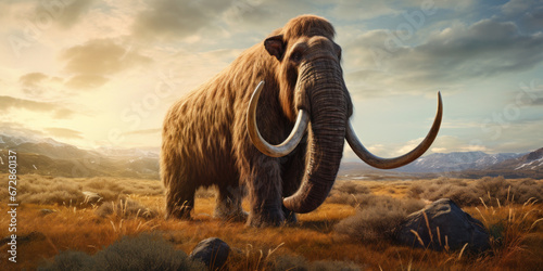 Majestic mammoth in natural habitat. © Lidok_L