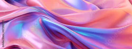 Surreal 3D depiction of a radiant, undulating holographic textile.