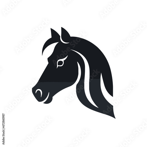 Schwarzwei  es Pferdekopf-Logo  Generative AI