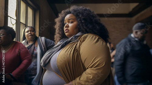 We love big  plus size women every day  surrounded by other people  Generative AI