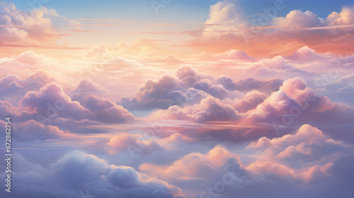 epic wallpaper artwork of clouds in the sky with sun at the horizon