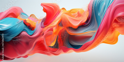 A harmonious blend of colors in a dynamic 3D abstract.