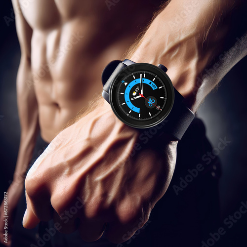 Modern smartwatch on the ha...