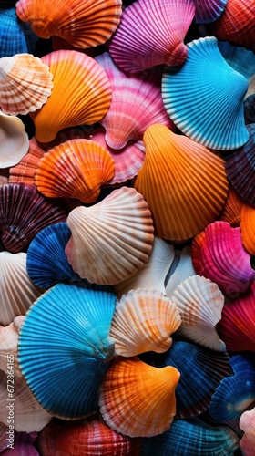 Colorful Ocean Sea Shells Arrangement 