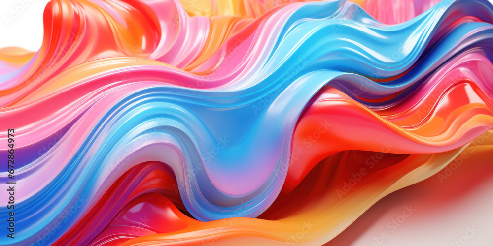 Obraz premium Mesmerizing 3D artwork with dynamic colors creating a visual depth.