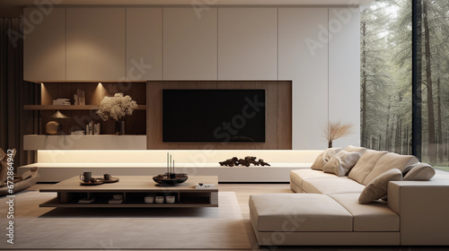 Minimalist Style Interior Design for a Modern Living Room, sleek and contemporary © Milan