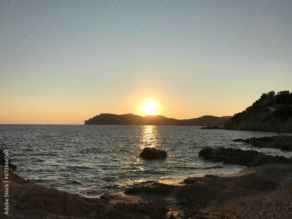 Sonnenuntergang an der Küste, Mallorca