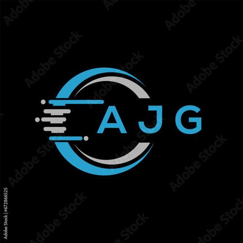 AJG letter logo abstract design. AJG unique design, AJG letter logo design on black background. AJG creative initials letter logo concept. AJG letter design.AJG
 photo