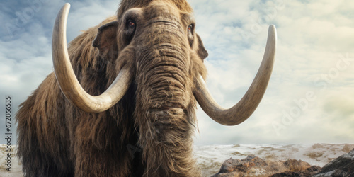 Stunning detail realistic mammoth depiction.