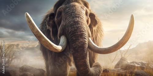 Stunning detail realistic mammoth depiction.