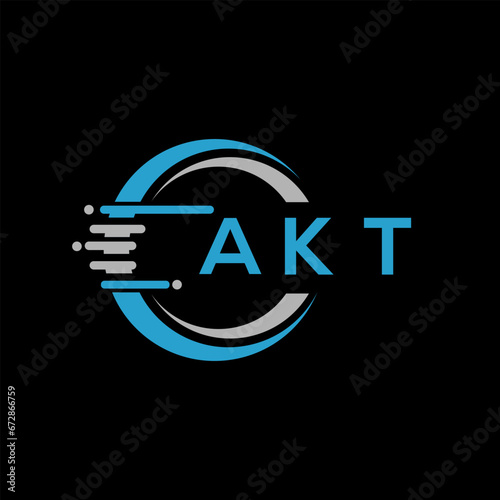 AKT letter logo abstract design. AKT unique design, AKT letter logo design on black background. AKT creative initials letter logo concept. AKT letter design.AKT
