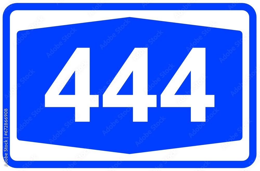 Illustration eines Autobahnschildes der Autobahn 444 in Deutschland Illustration eines Autobahnschildes der Autobahn 444 in Deutschland