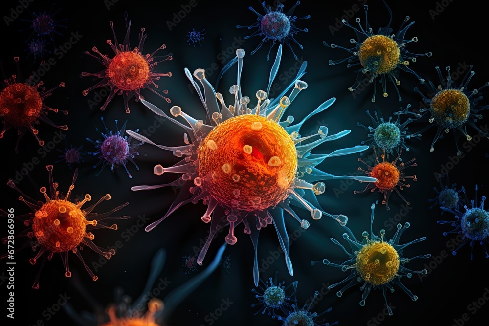 Biological mutation, microscopic virus, dotted vector particles shape, nano technology. Biological mutation, microscopic virus, dotted vector particles shape, nano technology.