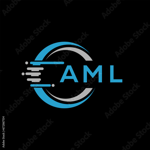 AML letter logo abstract design. AML unique design, AML letter logo design on black background. AML creative initials letter logo concept. AML letter design.AML

