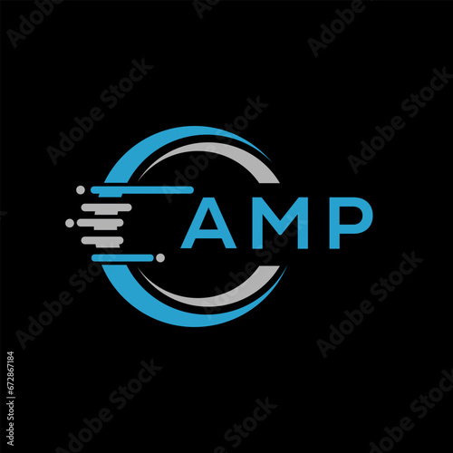 AMP letter logo abstract design. AMP unique design, AMP letter logo design on black background. AMP creative initials letter logo concept. AMP letter design.AMP
