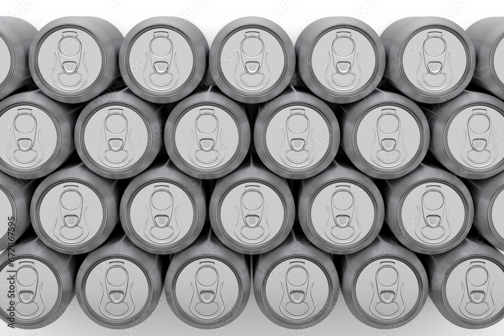 Group of aluminum beer or soda can for mini refrigerator on white background Group of aluminum beer or soda can for mini refrigerator on white background
