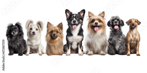 Dogs isolated on transparent or white background generative ai