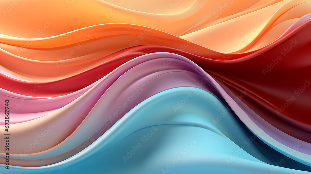 Fototapeta premium Colorful abstract gradient glowing wavy fabric stripes