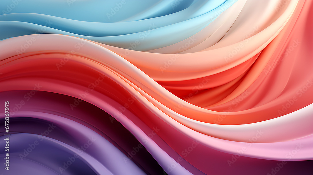 Fototapeta premium Colorful abstract gradient glowing wavy fabric stripes