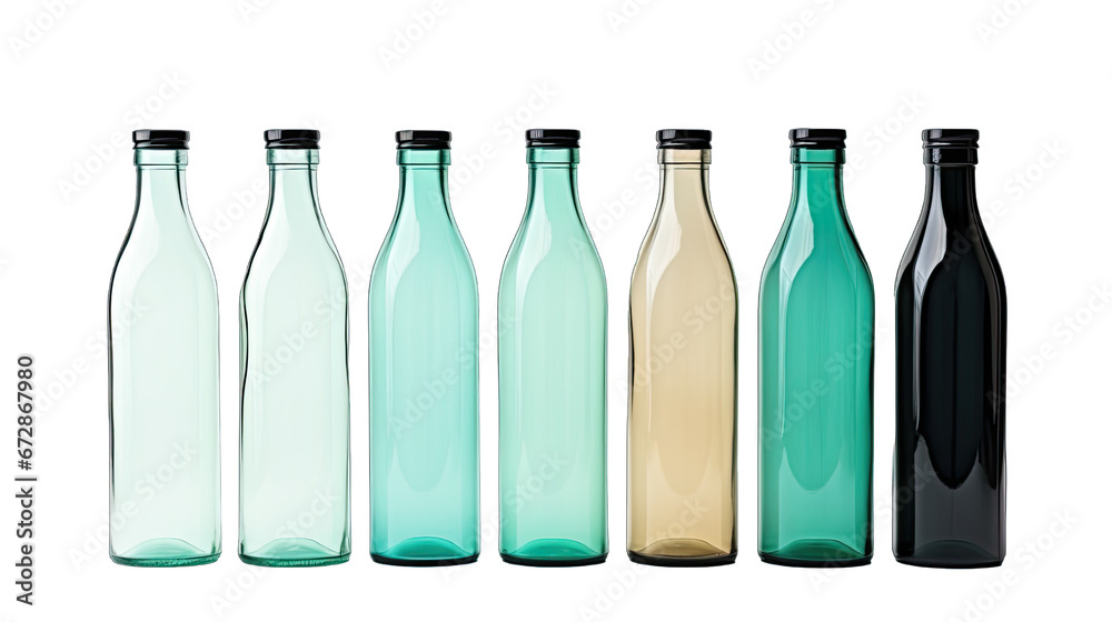 Different bottles isolated on transparent or white background generative ai Different bottles isolated on transparent or white background generative ai