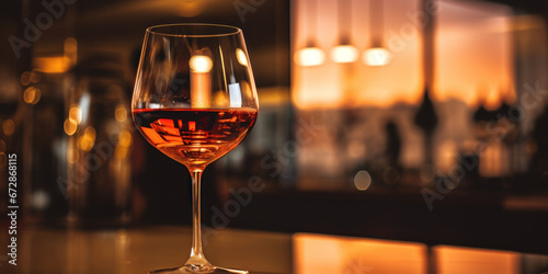 Elegant close-up of a wine glass.