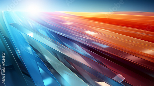 Colorful abstract gradient glowing stripes and structures