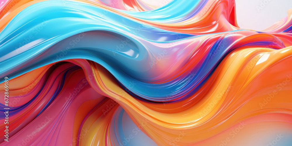 Obraz premium Mesmerizing 3D artwork with dynamic colors creating a visual depth.