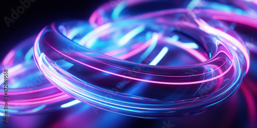 Tangled neon wires captured in a macro perspective.