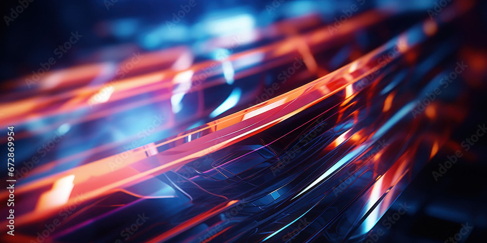 Tangled neon wires captured in a macro perspective.