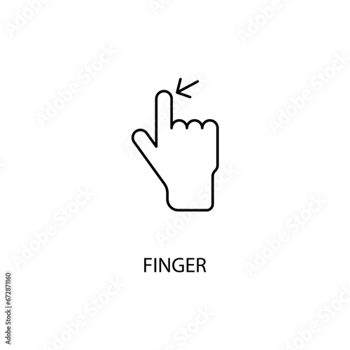 Finger concept line icon. Simple element illustration.Finger concept outline symbol design.