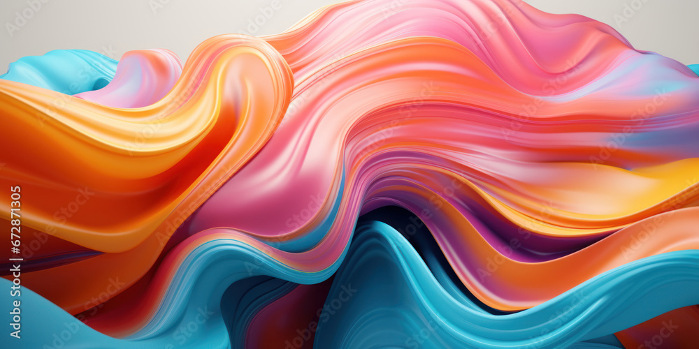 Obraz premium Mesmerizing 3D artwork with dynamic colors creating a visual depth.