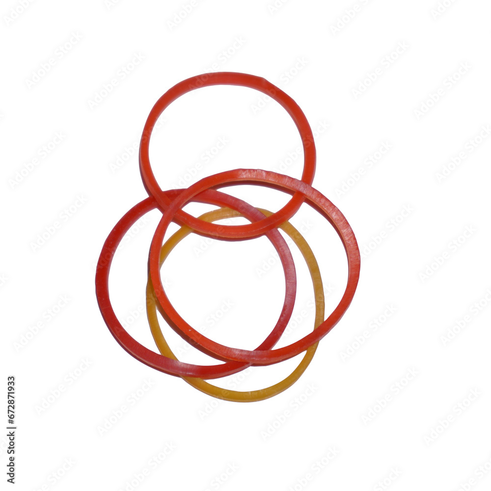 Rubber band red yellow isolated with clipping path Rubber band red yellow isolated with clipping path