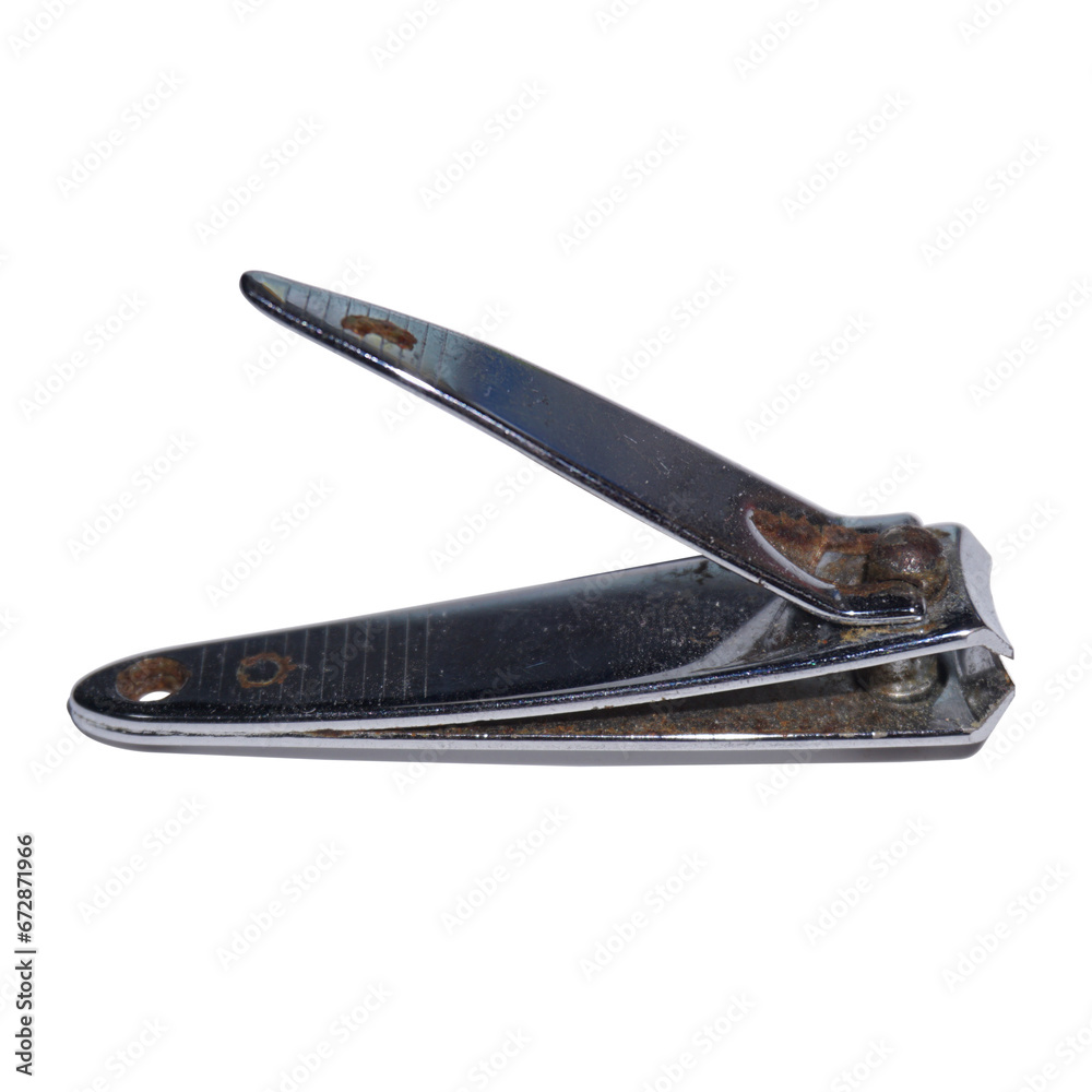 Fototapeta premium Stainless steel nail cutter isolated with clipping path
