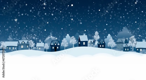 Monochrome christmas village snow falling, christmas village in the snow. Winter village landscape. Celebrate the Christmas and New Year holidays Christmas card. Christmas concept, background wallpape