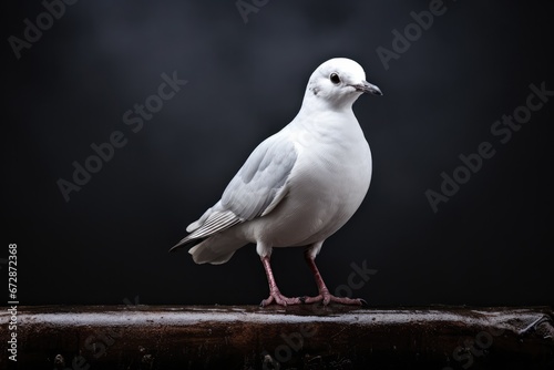 White Bird Stands Out In Sea Of Gray, Symbolizing Uniqueness