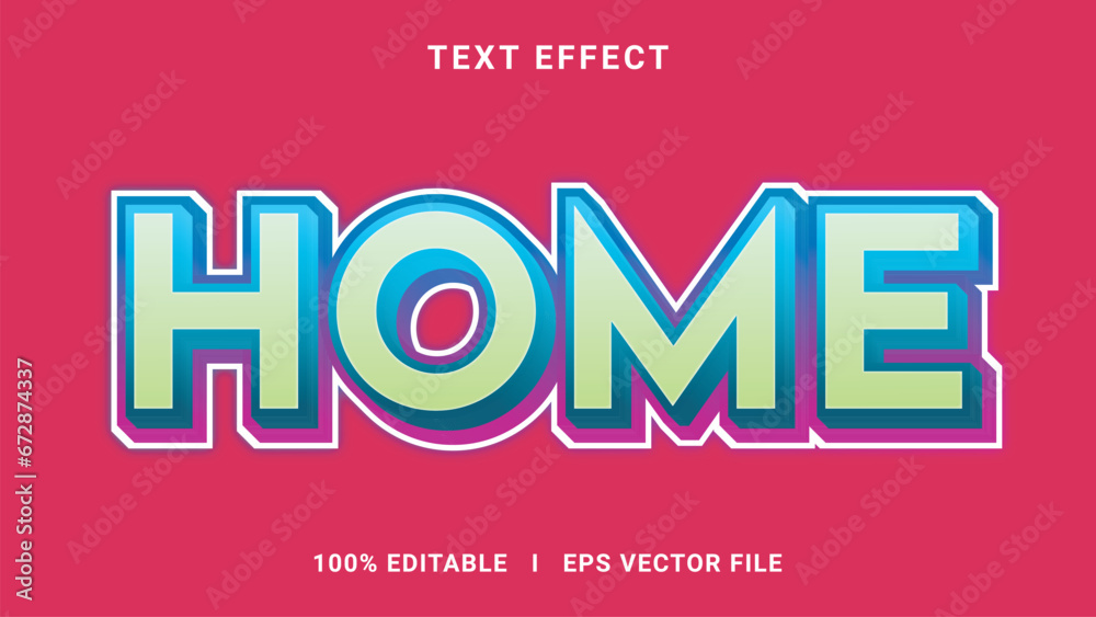 Obraz premium Best 3d editable home text effect vector graphic style 
