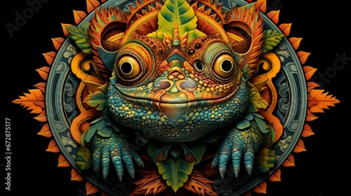 A mandala resembling the patterns of a chameleon's skin, an embodiment of adaptability and camouflage. © Naveed