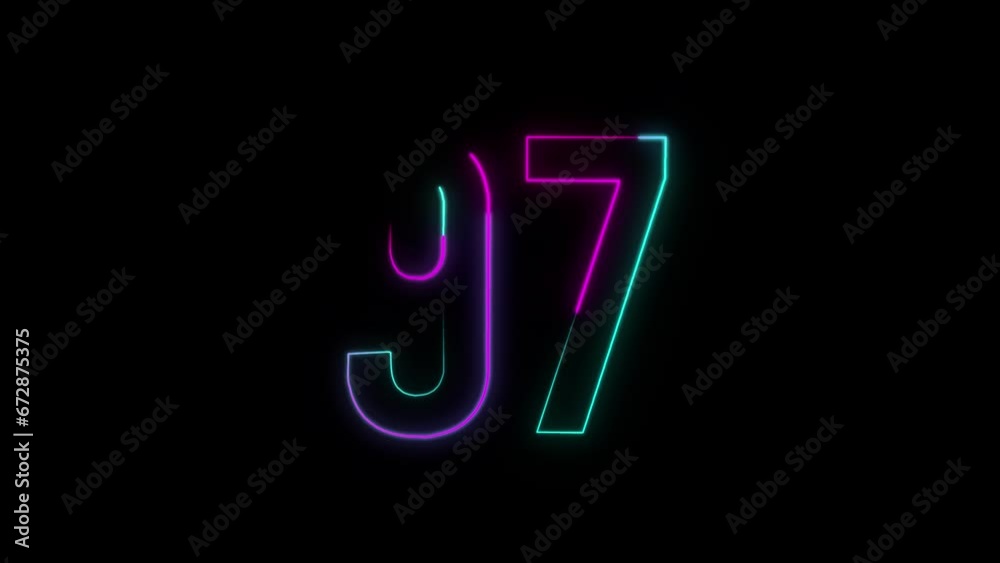 Neon number 97 with alpha channel, neon numbers Neon number 97 with alpha channel, neon numbers