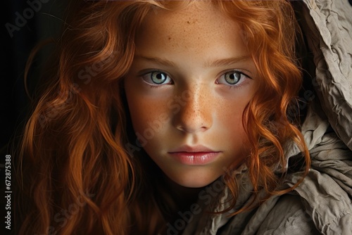 closeup of a beautiful redhead girl