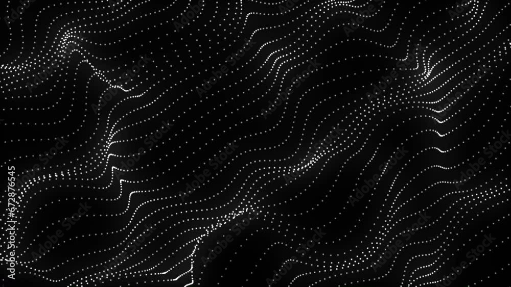 Abstract dynamic smooth wave background. Abstract line dot on a black background. Abstract dynamic smooth wave background. Abstract line dot on a black background.