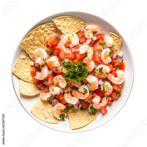 A Plate of Shrimp Ceviche a...