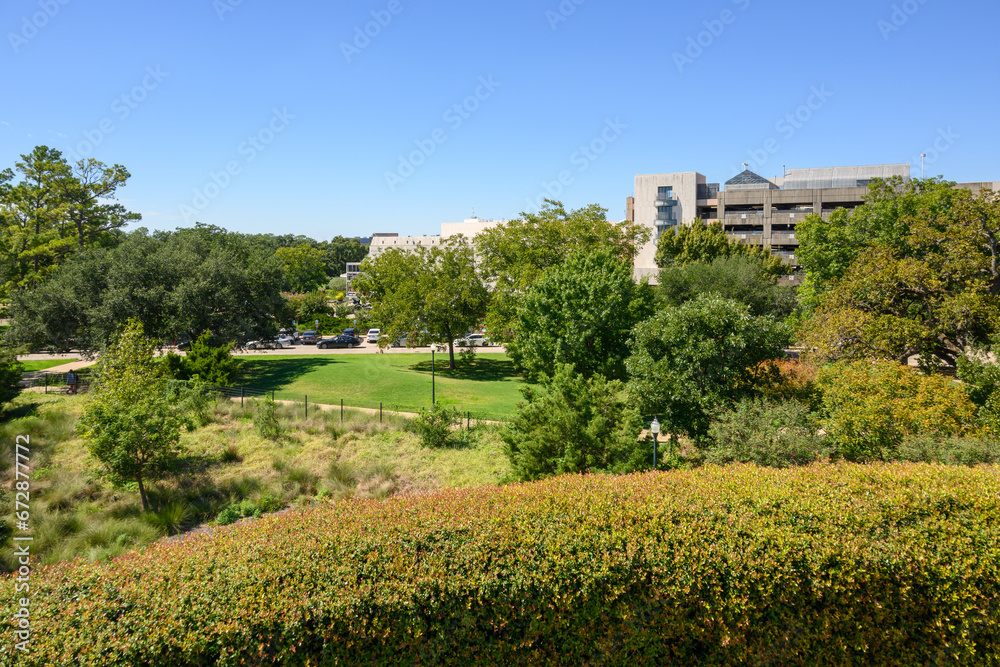 Hermann Park in Houston. Houston Museum of Natural Science in background , Texas, USA
