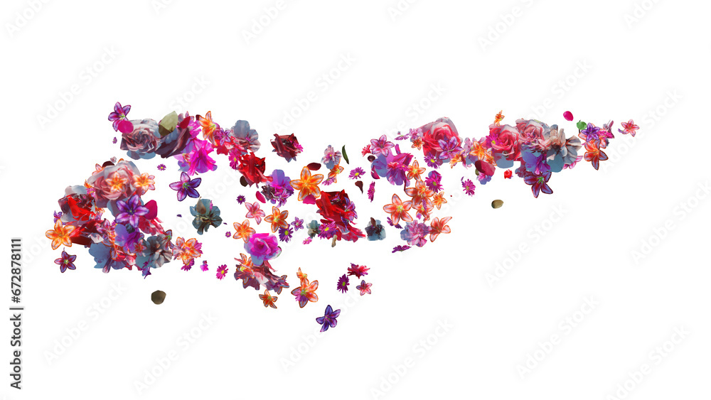 Summer wind background with flying petals Summer wind background with flying petals