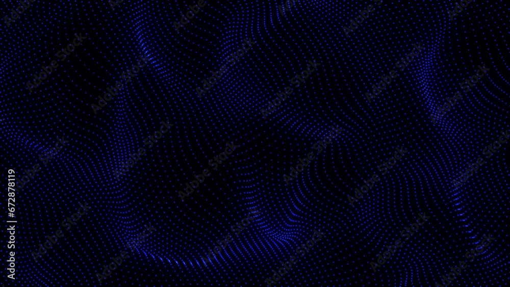 Abstract dynamic smooth wave background. Futuristic particle flow on a black background. Abstract dynamic smooth wave background. Futuristic particle flow on a black background.