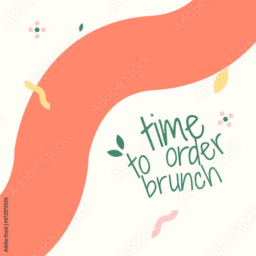 Social media lines banner for minimal vibes banners website, online store, oster, order, food and beverage, juice, fruit, colorful vector design element