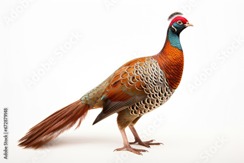 Pheasant on white background