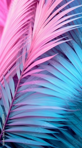 Neon palm tree background, tropical pink and purple chillwave art